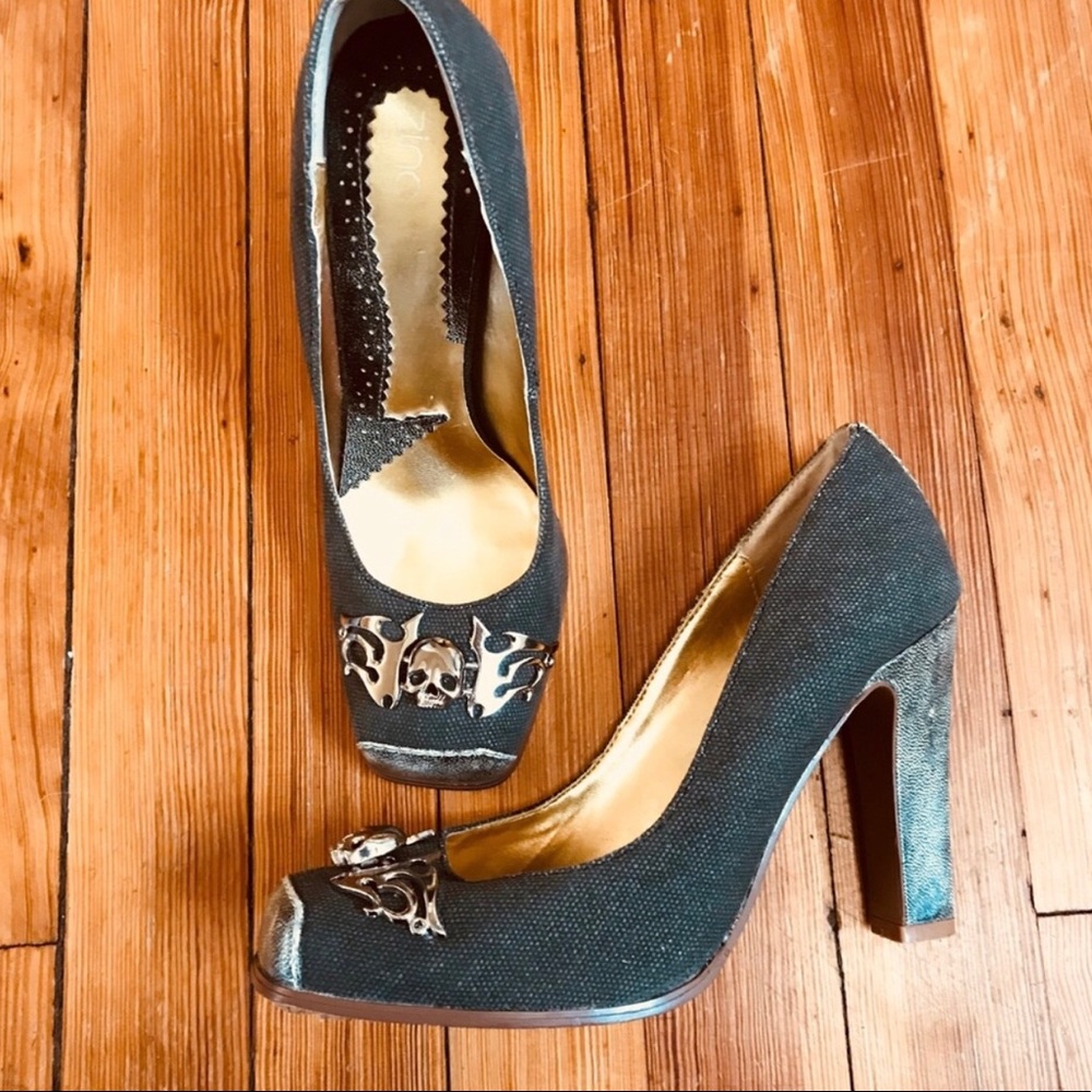 💀Steampunk/Goth Skull Detailed Heel Size 7.5💀